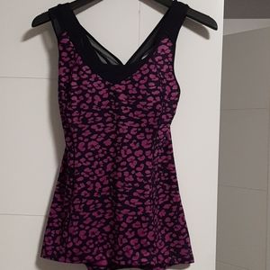 Lululemon purple and black bra and top